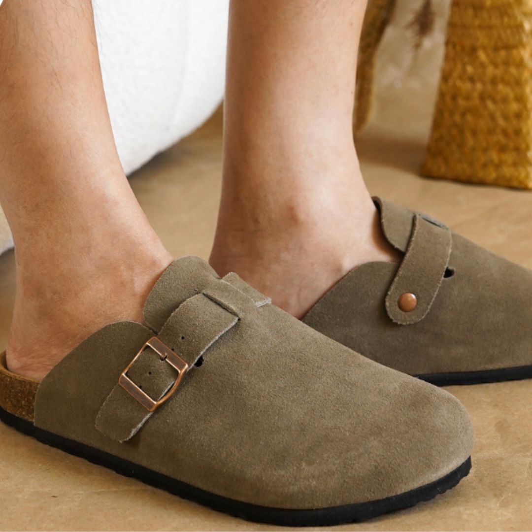 Mules en cuir avec semelle en Cuire & Liège