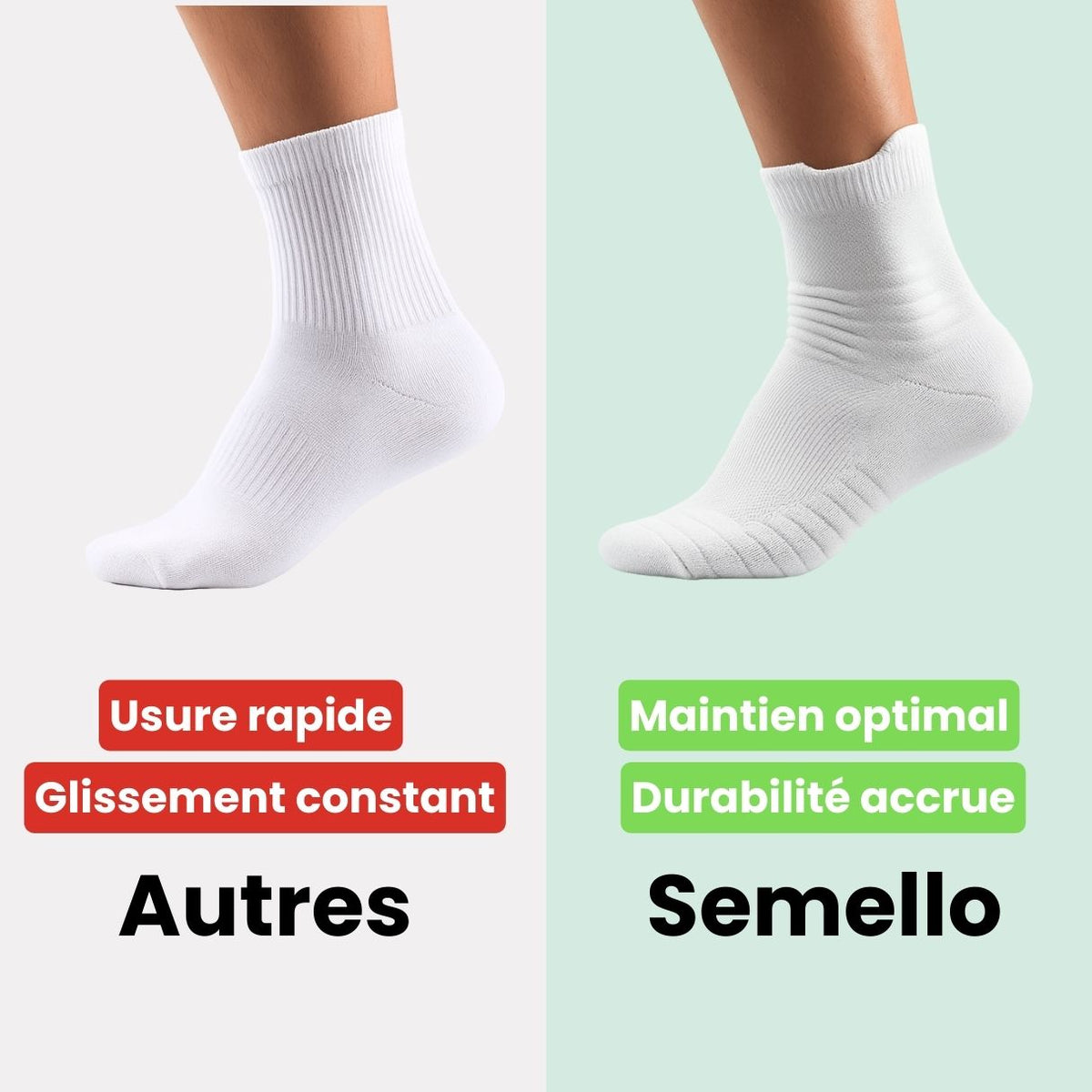 Chaussettes de sport techniques | Maintien & évacuation de la transpiration