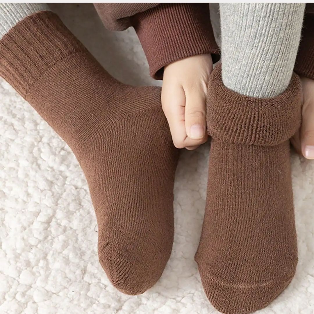 Chaussettes Chaudes Enfant – Épaisses & Confort Hiver (5 paires)