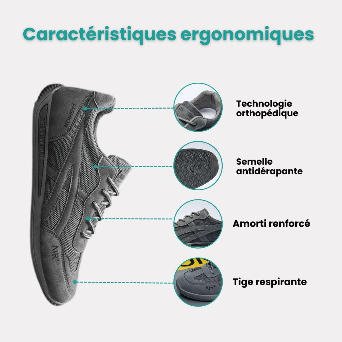 MotionStep™ – Baskets orthopédiques homme maintien et légèreté