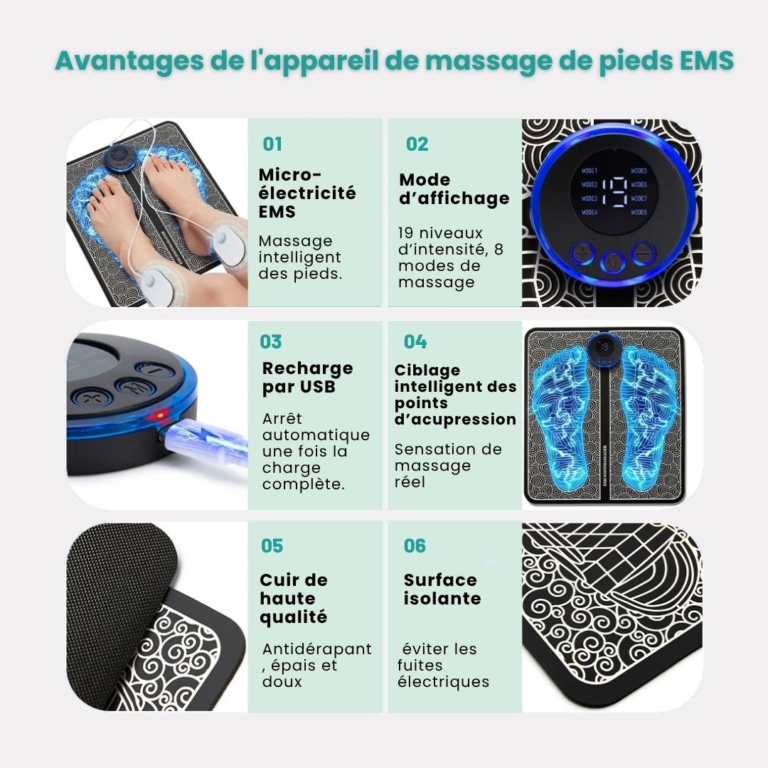 Appareil de massage de pieds EMS | Améliore la circulation sanguine - Semello.fr