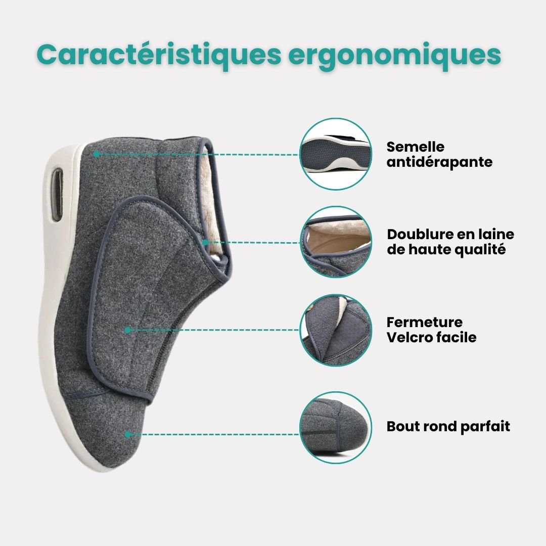 Botte d'hiver doublée spéciale pieds diabétiques - Semello.fr