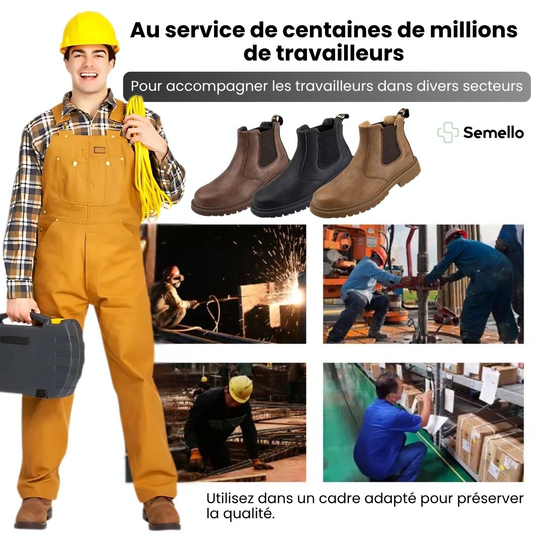 Bottine de sécurité en cuir unisexes - Semello.fr