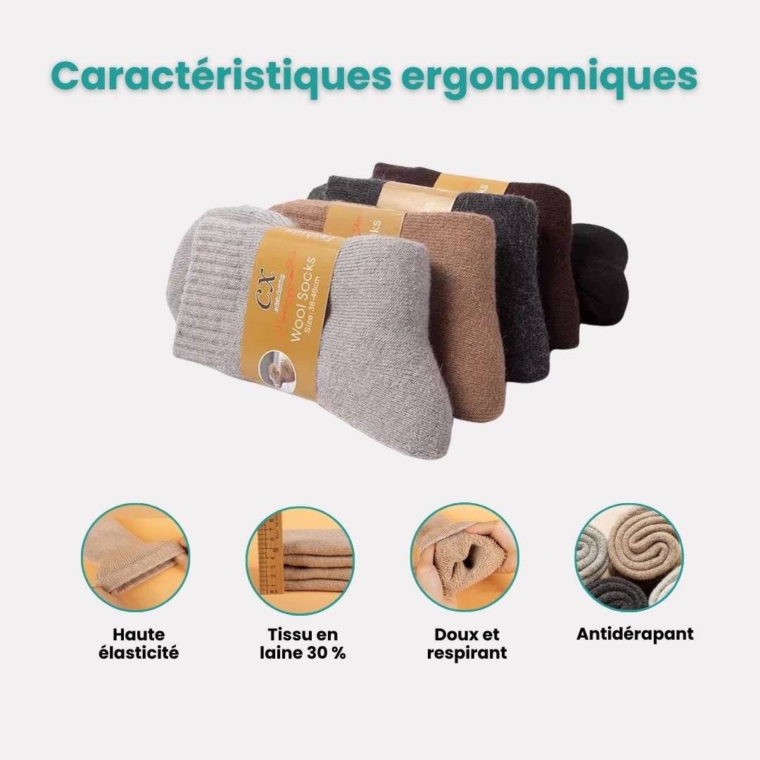 Chaussettes Chaudes Laine Mérinos – Épaisses & Ultra Chaudes - Semello.fr