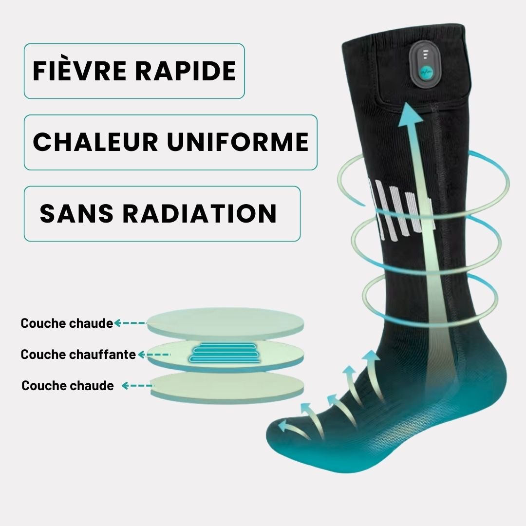 Chaussettes Chauffantes Sport – Ski, Randonnée & Pêche (Taille Universelle) - Semello.fr