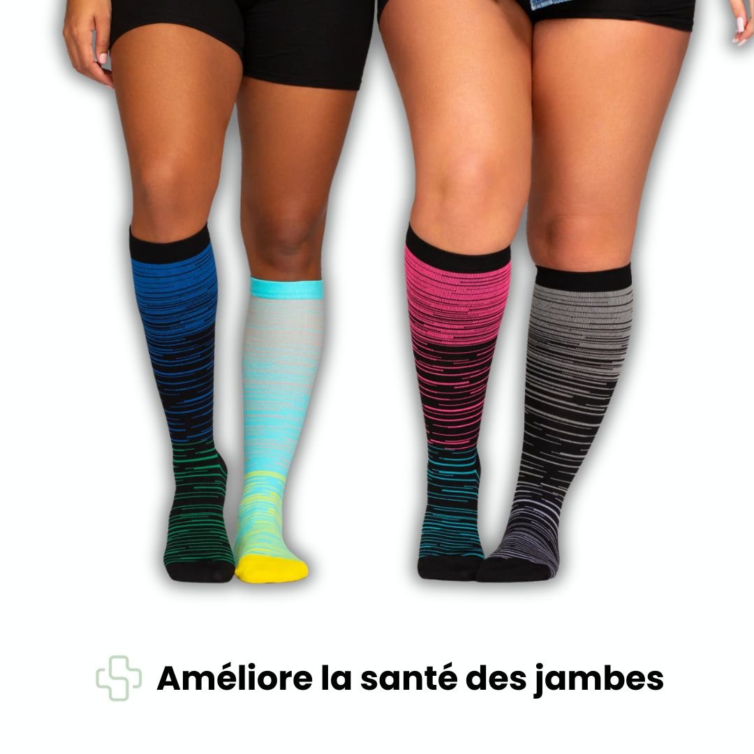 Chaussettes de contention douce et colorée (20 - 30 mmHg) - Semello.fr