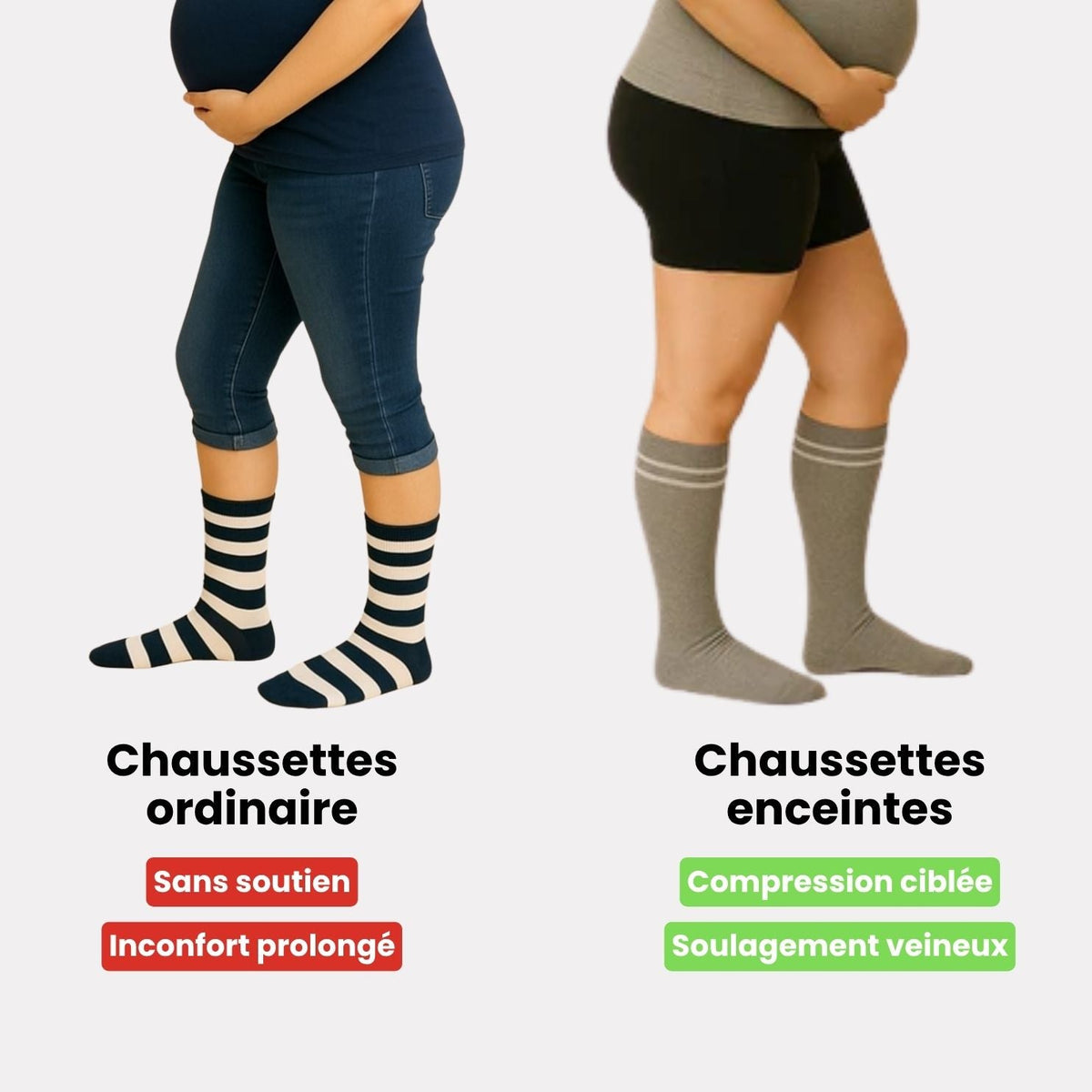 Chaussettes de Grossesse (Compression Douce 15 - 20 mmHg) - Semello.fr