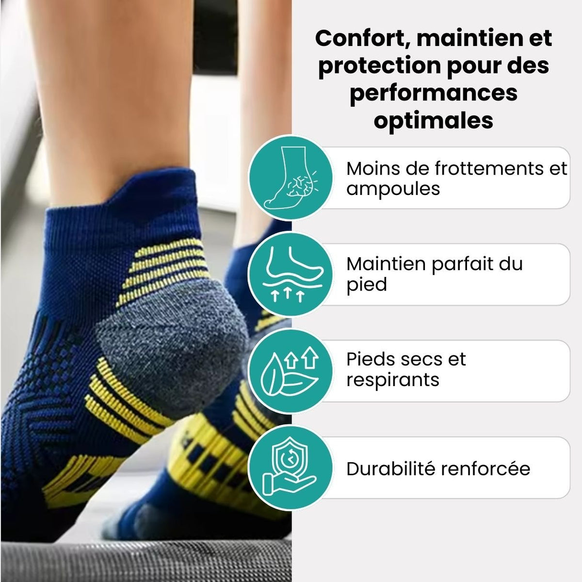 Chaussettes de sport homme | Renforts ciblés & performance - Semello.fr