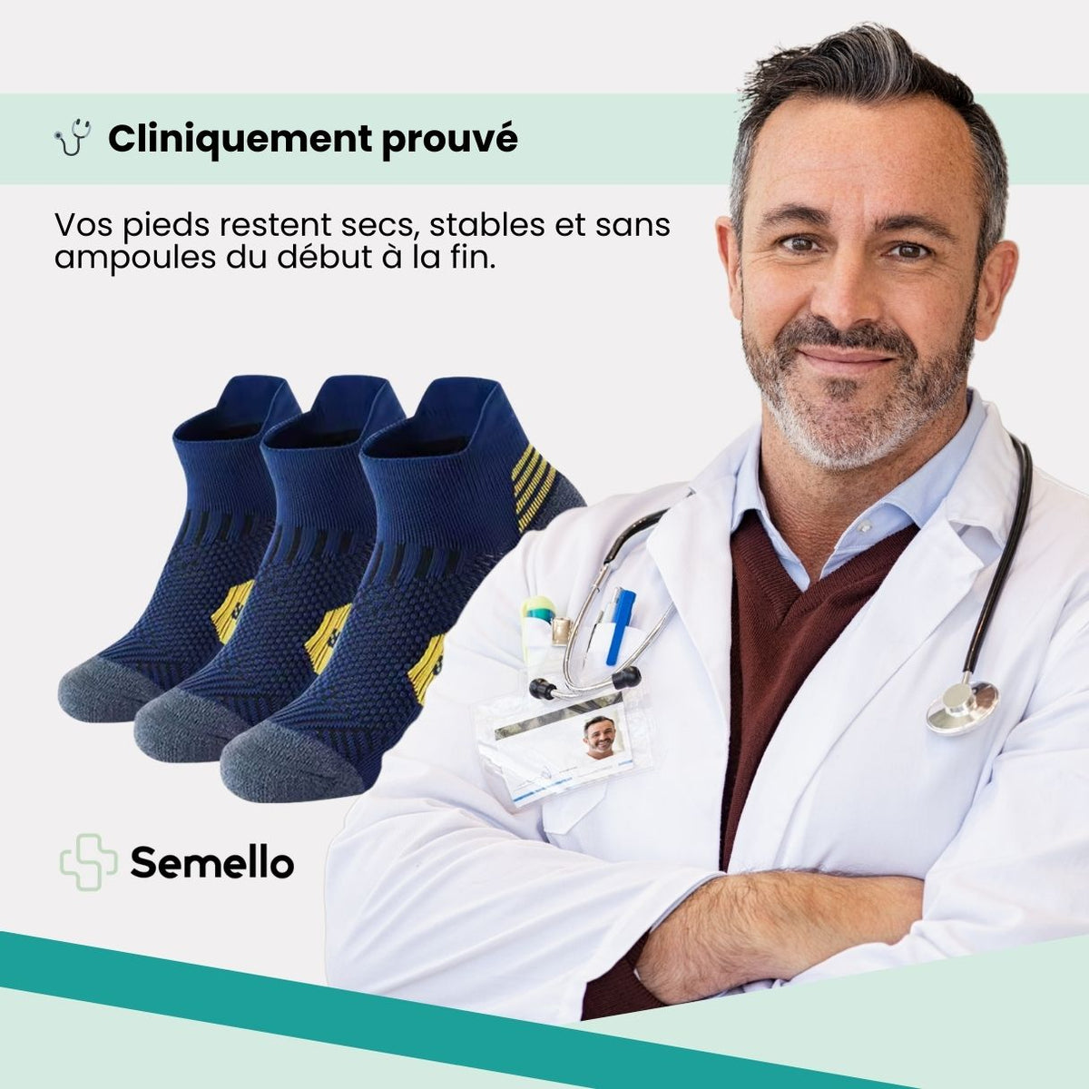 Chaussettes de sport homme | Renforts ciblés & performance - Semello.fr