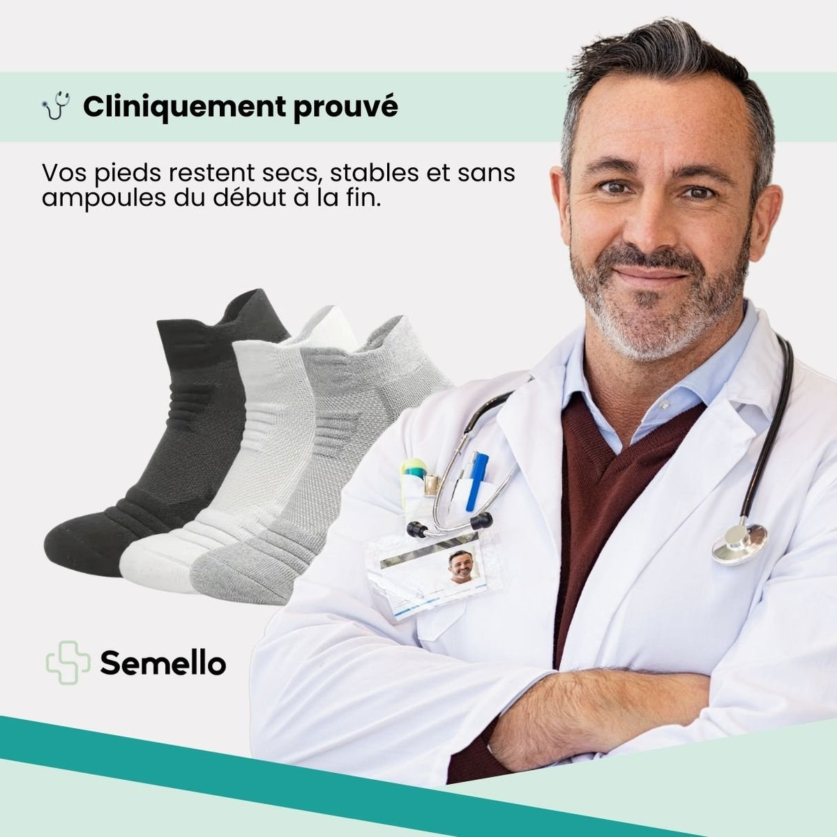 Chaussettes de sport techniques | Maintien & évacuation de la transpiration - Semello.fr