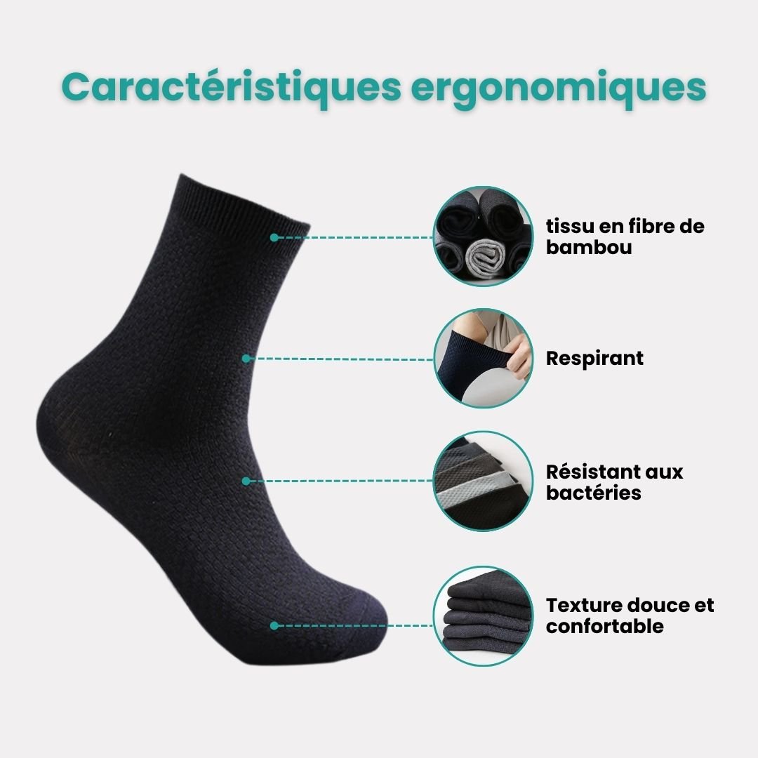 Chaussettes en bambou haute | Chaleur & Anti - odeurs - Semello.fr