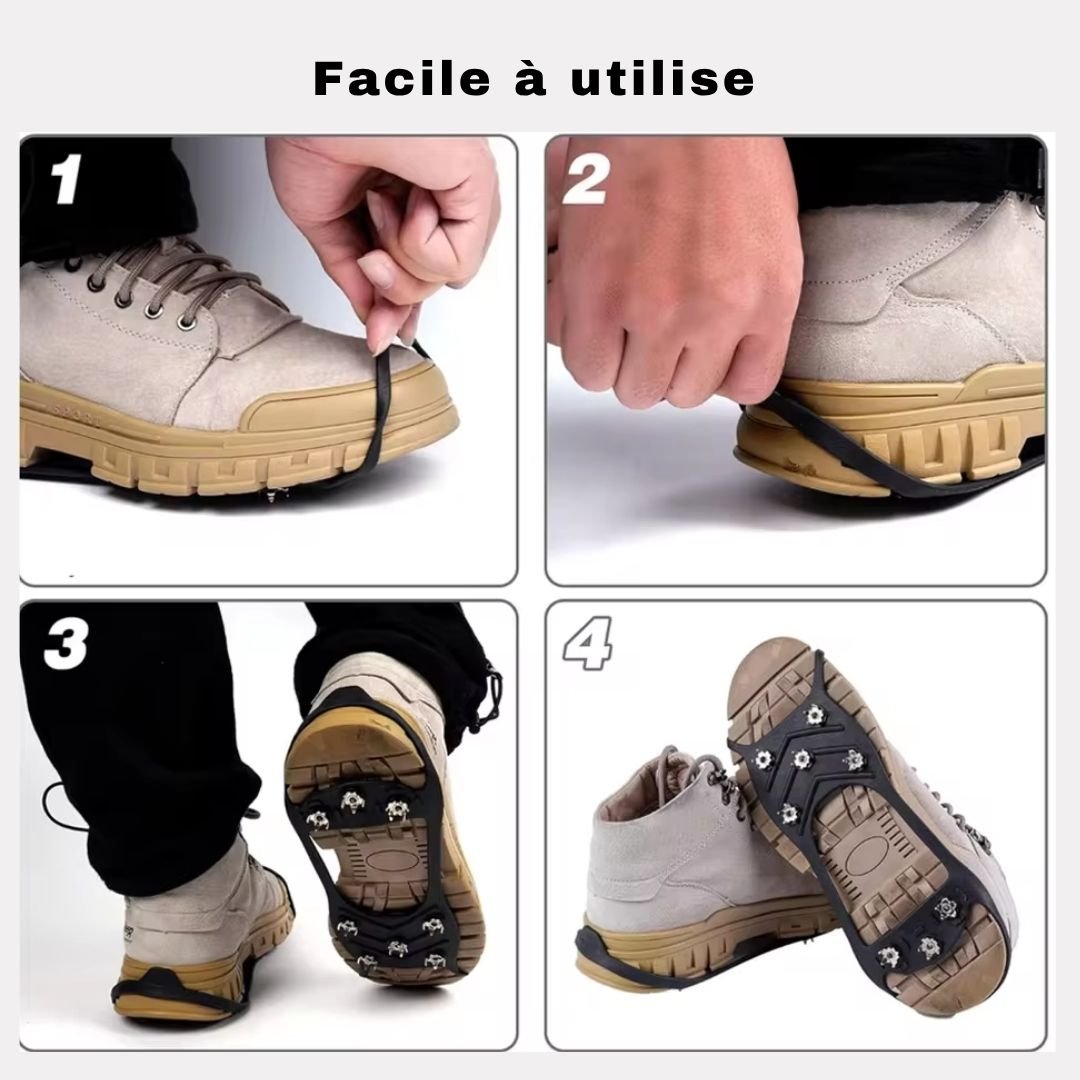 Crampons Antidérapants pour Chaussures – 8 Dents, Neige & Randonnée - Semello.fr