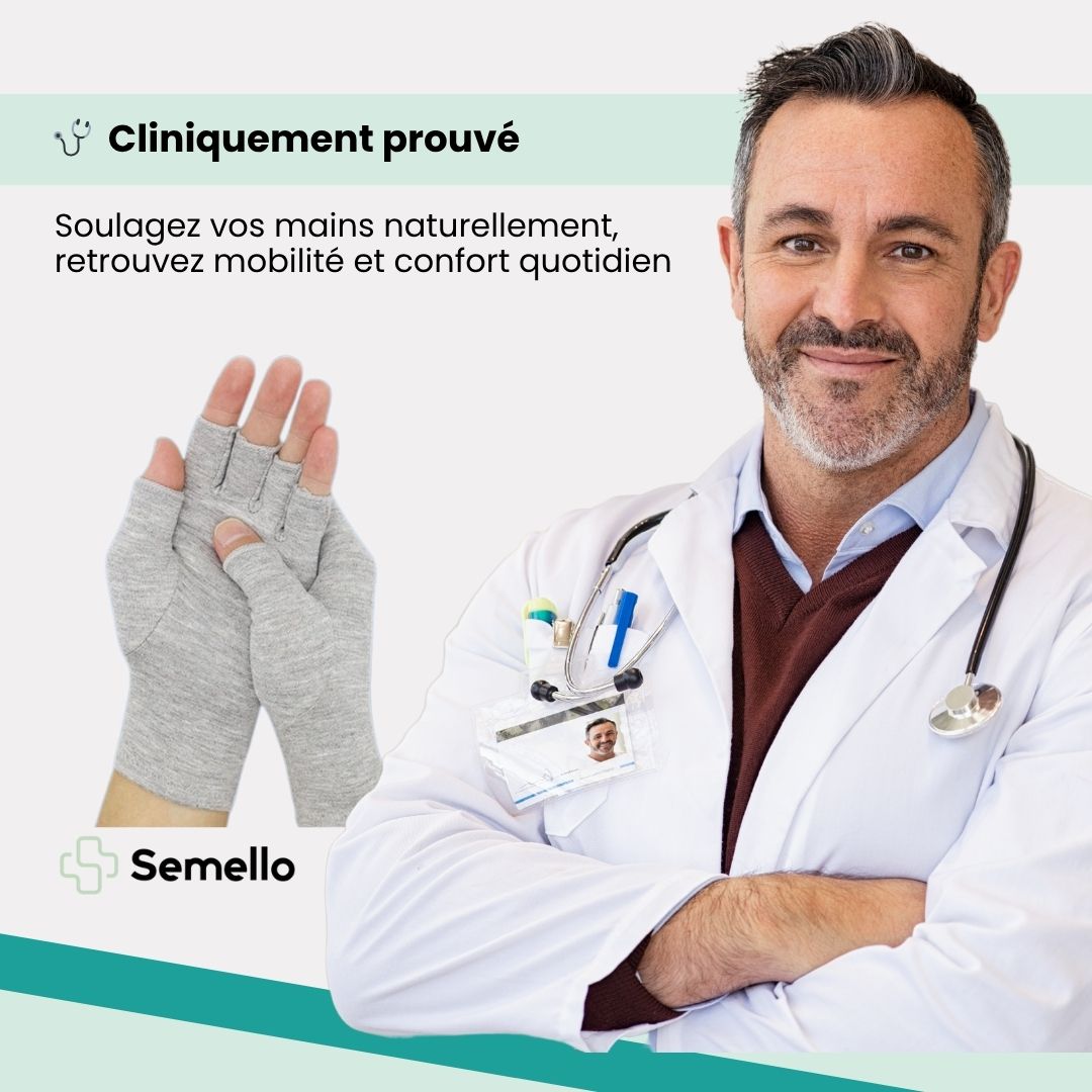 Gants pour Arthrose des Mains Anti - Douleur – 3 - en - 1 Thérapeutique - Semello.fr