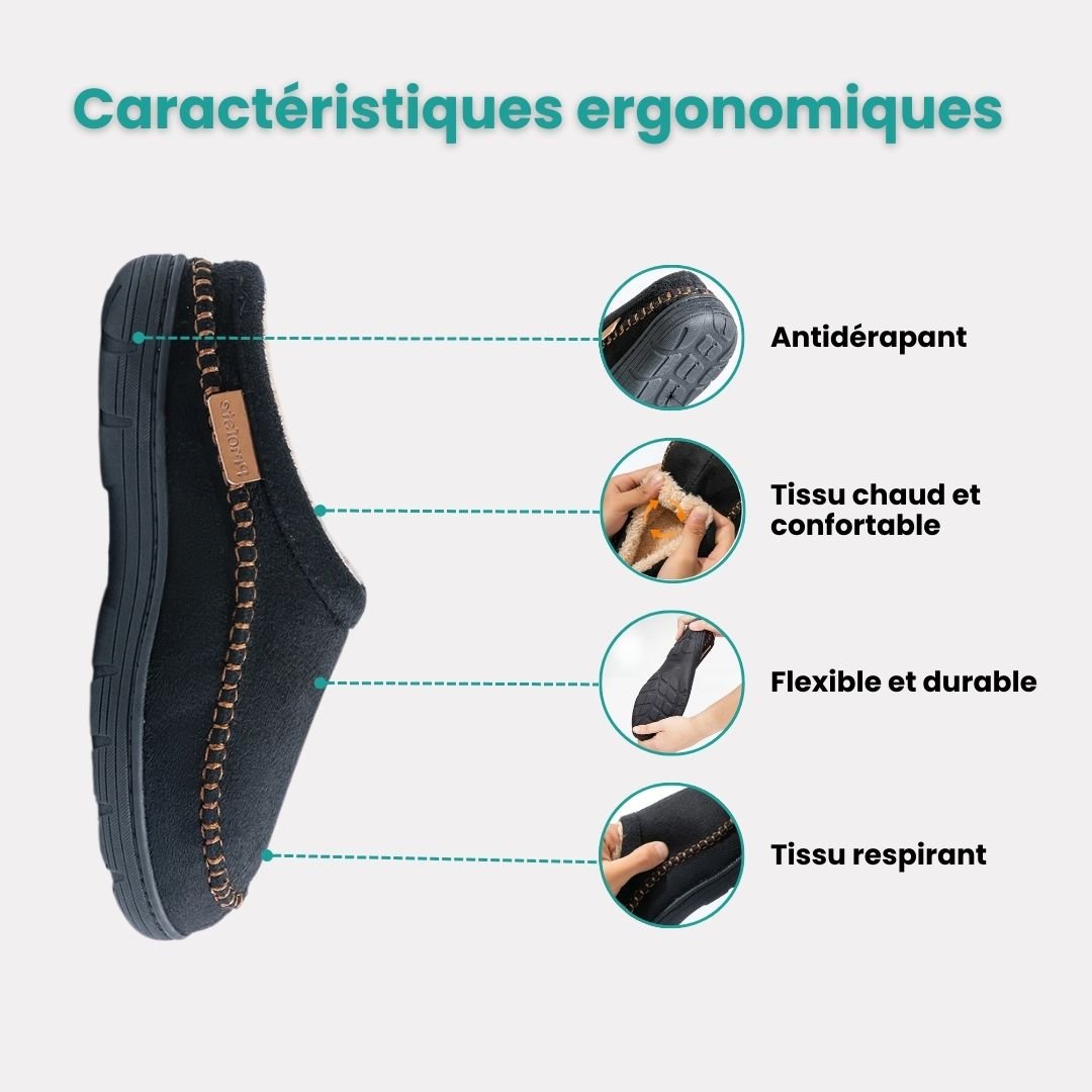 Pantoufles chaudes homme | Élegante & Doublure anti - froid - Semello.fr