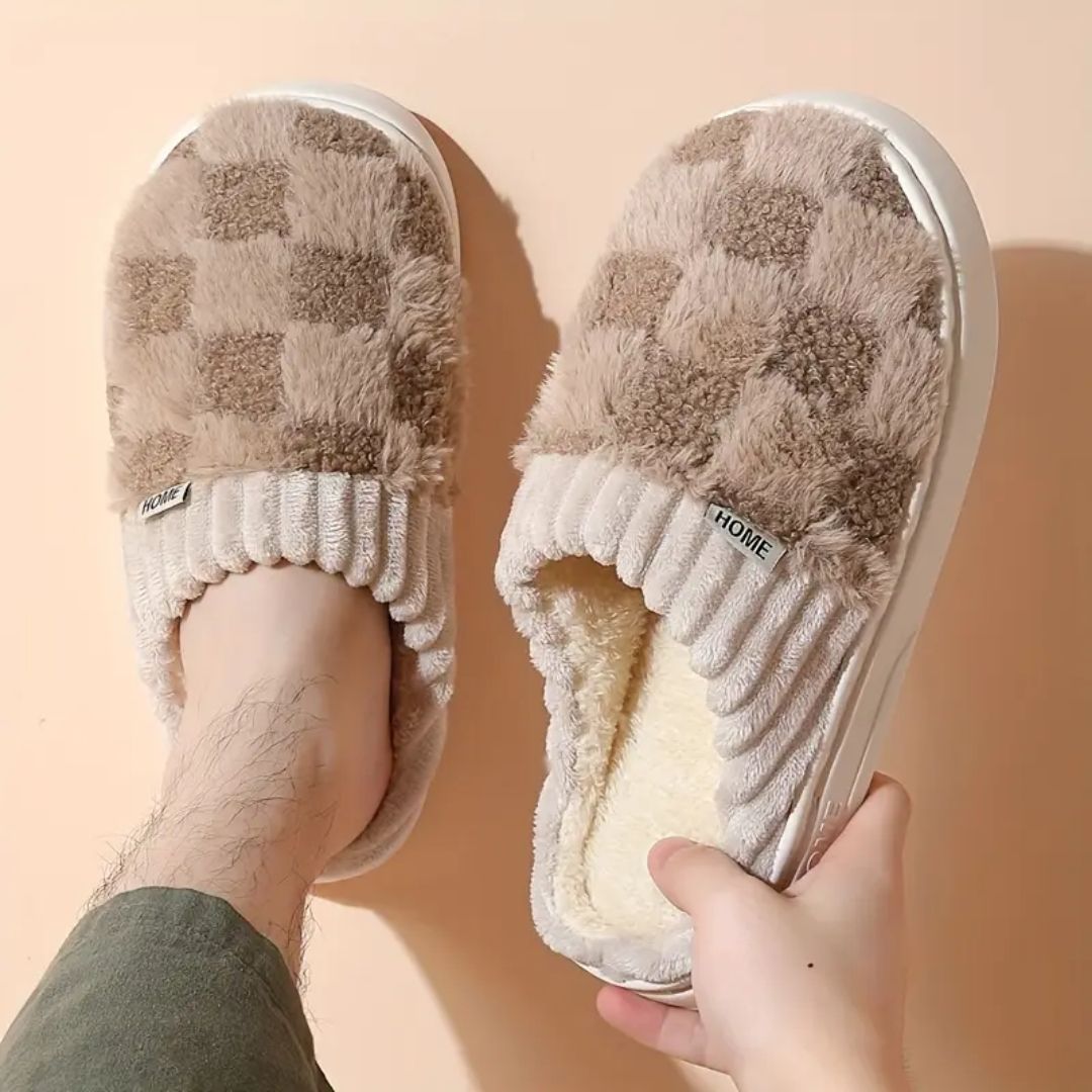 Pantoufles couple mémoire de forme | Duo cocooning - Semello.fr