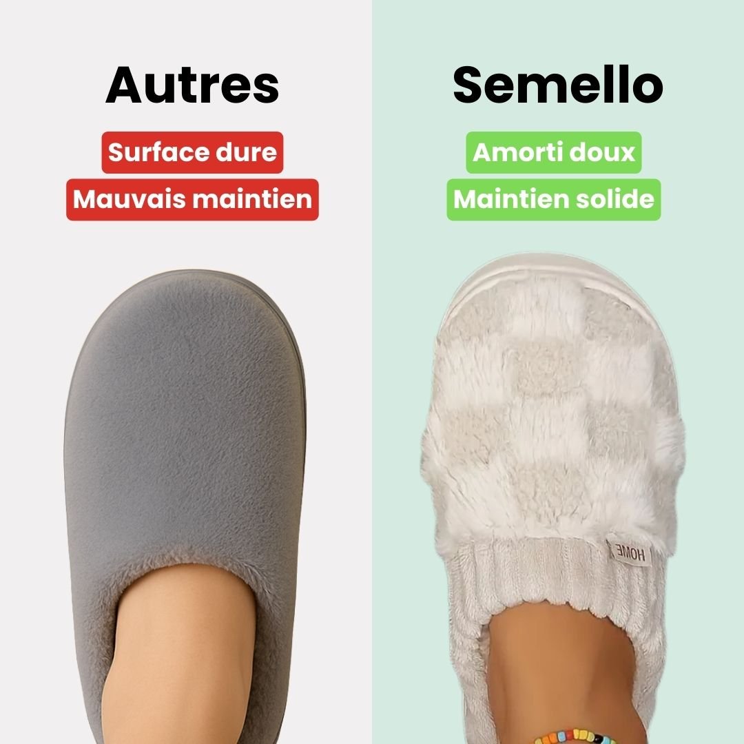Pantoufles couple mémoire de forme | Duo cocooning - Semello.fr