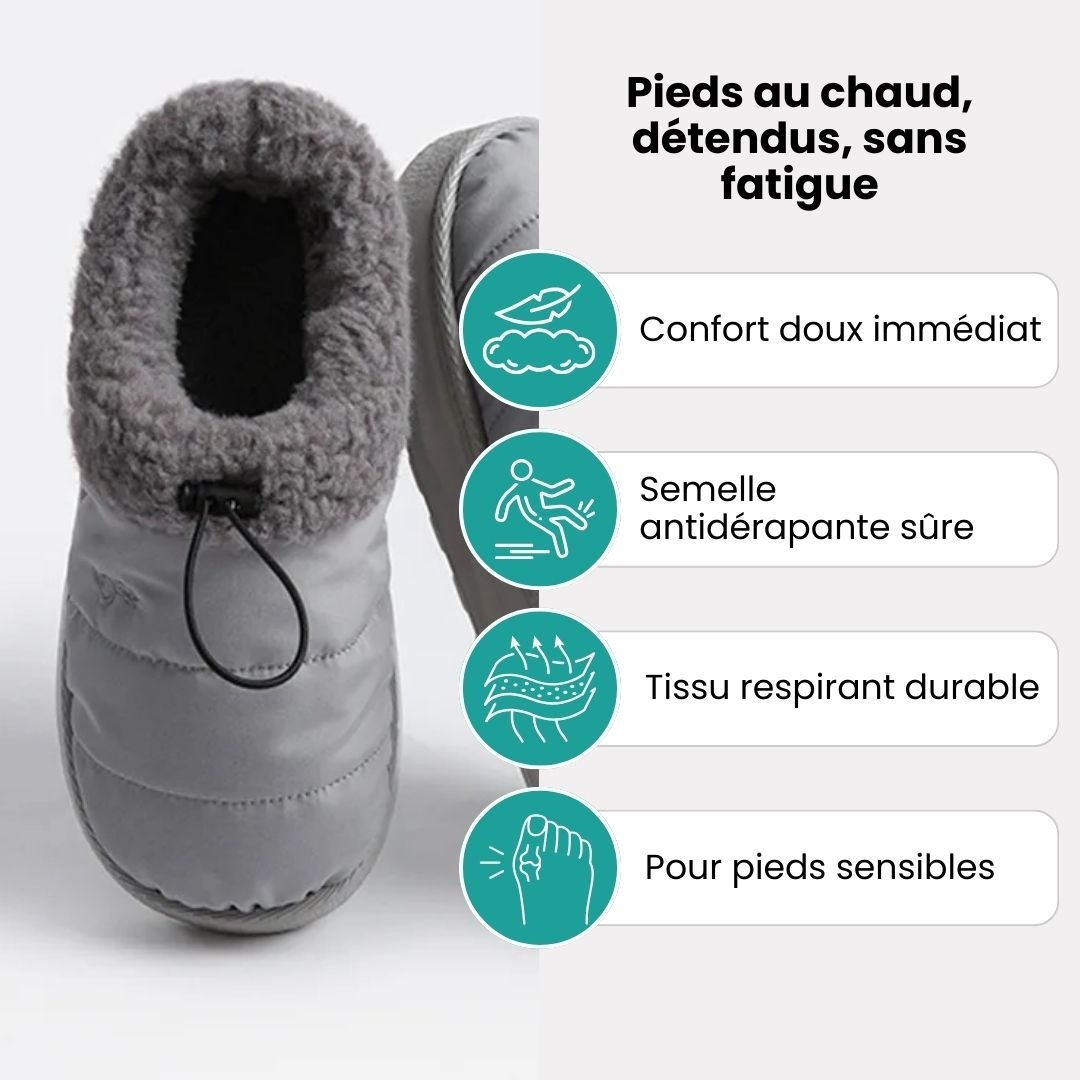 Pantoufles en Coton Duveteuses | Douse et Chaud - Semello.fr