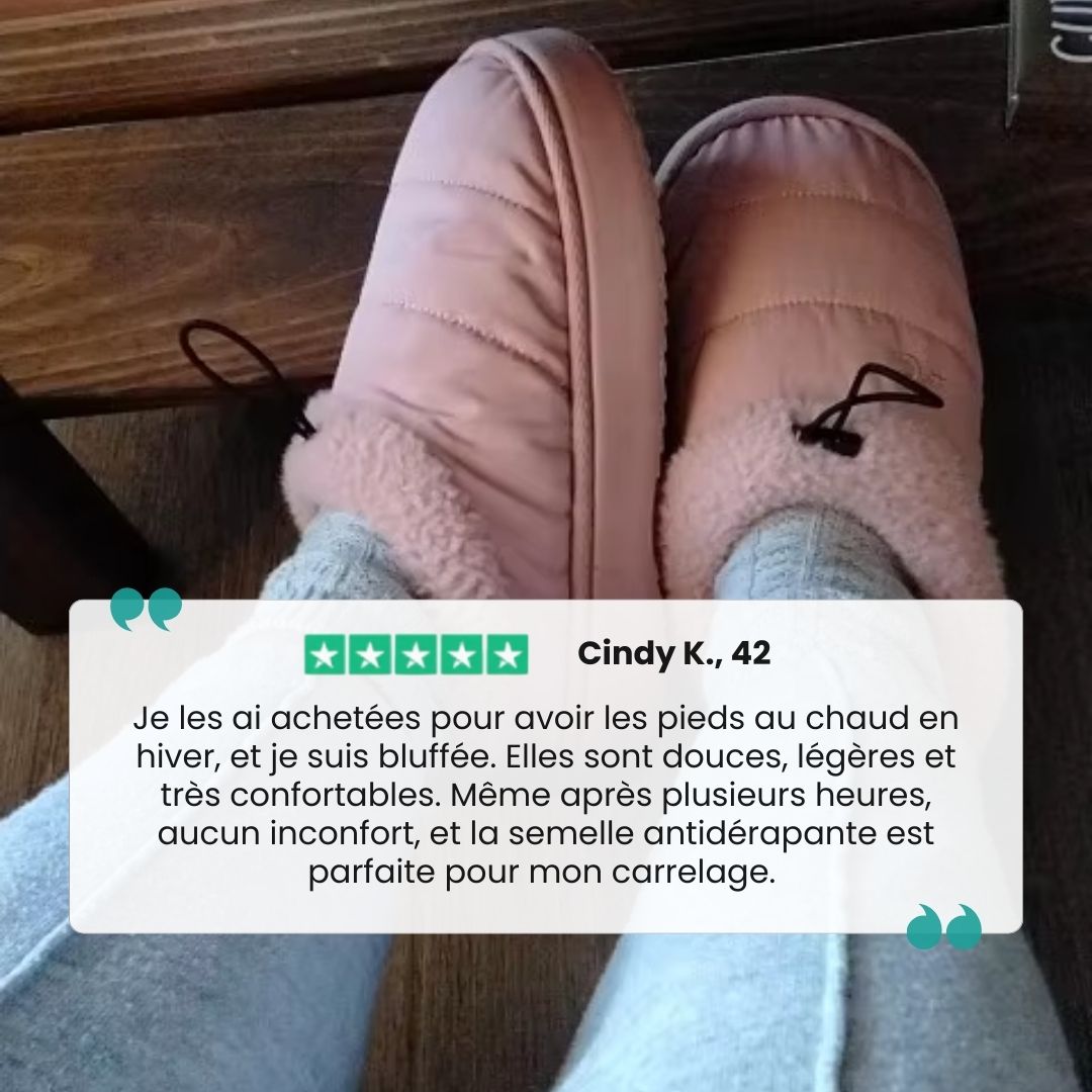 Pantoufles en Coton Duveteuses | Douse et Chaud - Semello.fr