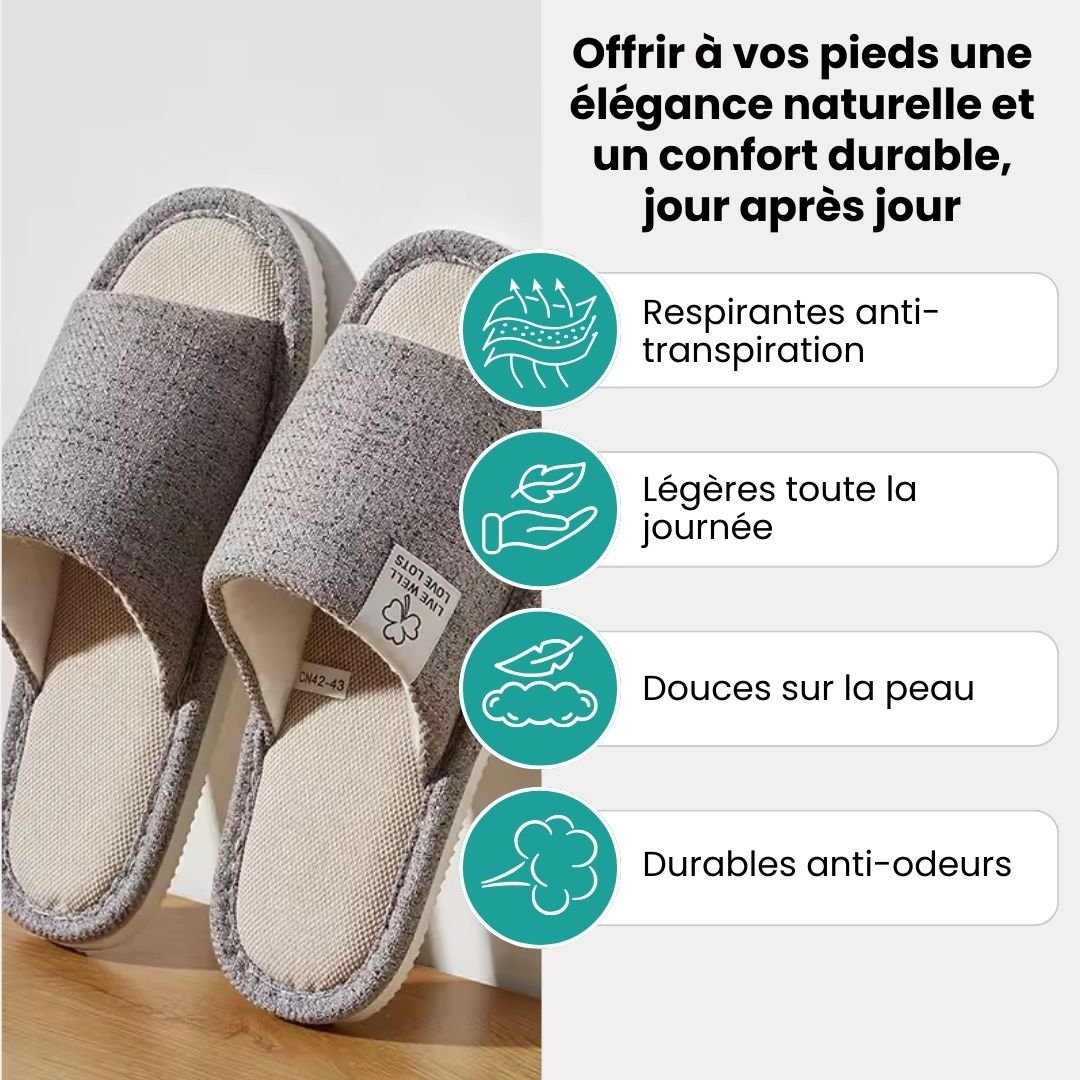 Pantoufles en lin respirant | Élégance et confort naturel - Semello.fr