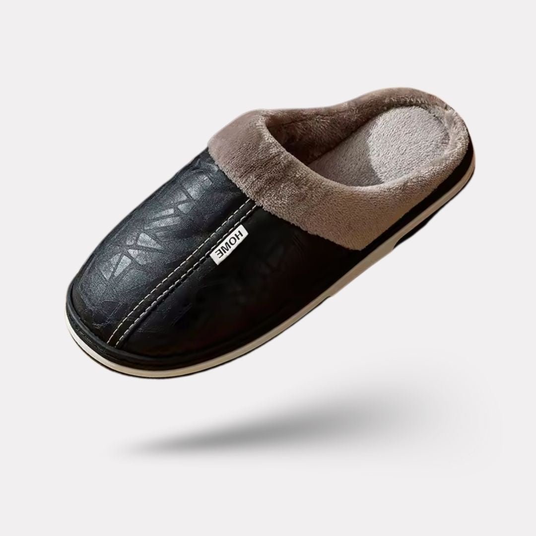 Pantoufles Grande Taille en Cuir Homme | Élégance & Isolation - Semello.fr