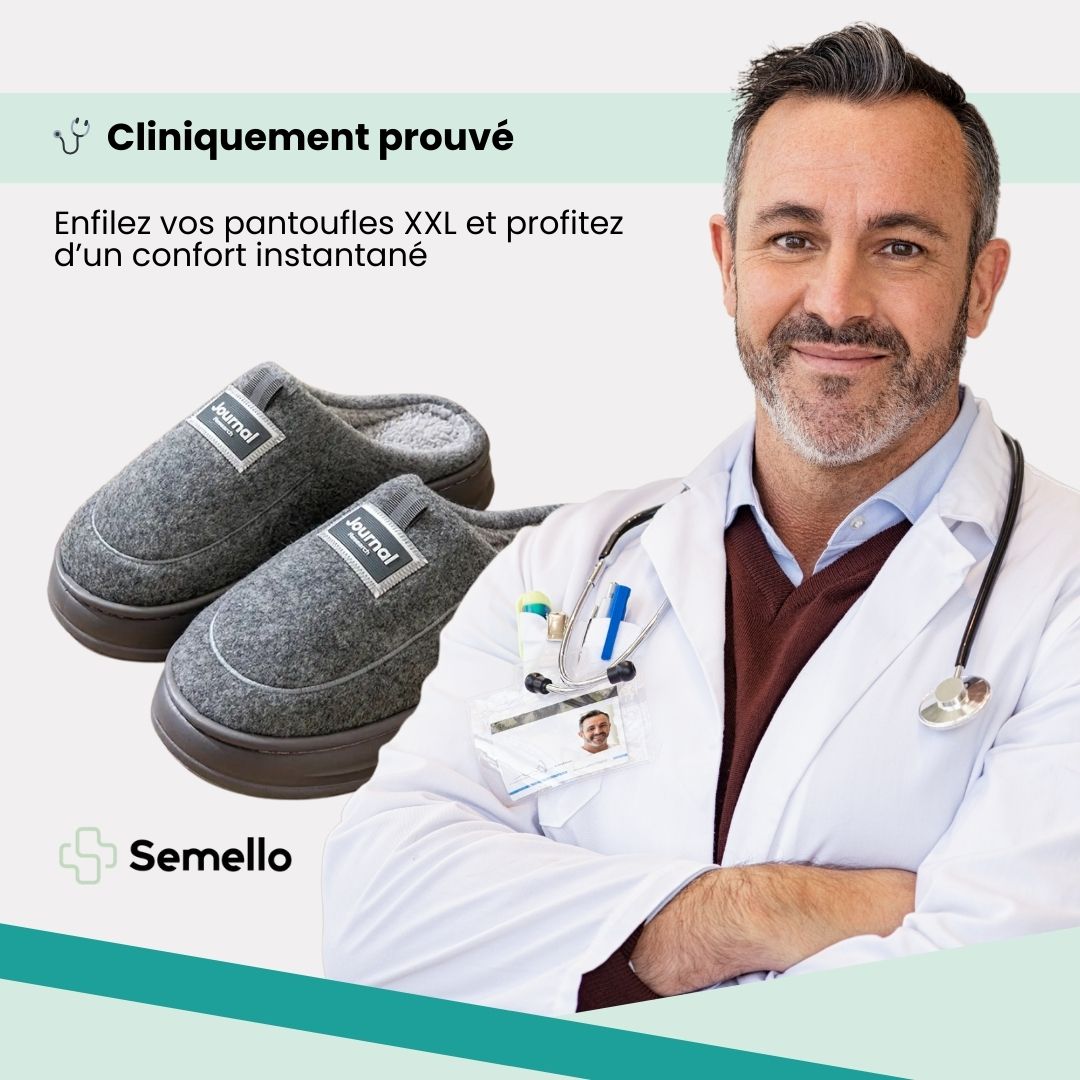 Pantoufles grande taille mémoire de forme | Chaleur et maintien XXL - Semello.fr