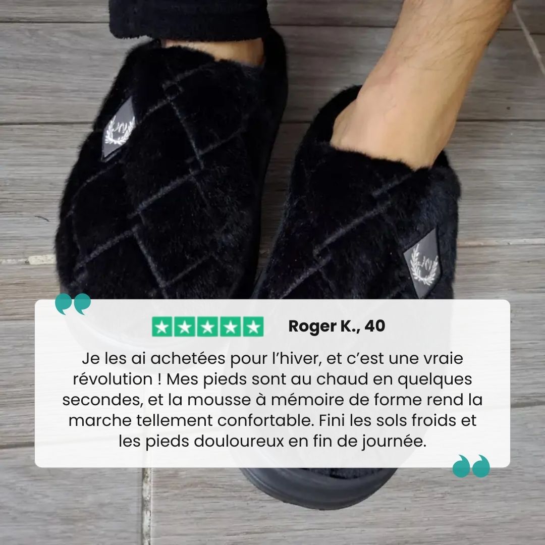 Pantoufles Homme Plaid Fourrées | EVA + mémoire de forme - Semello.fr