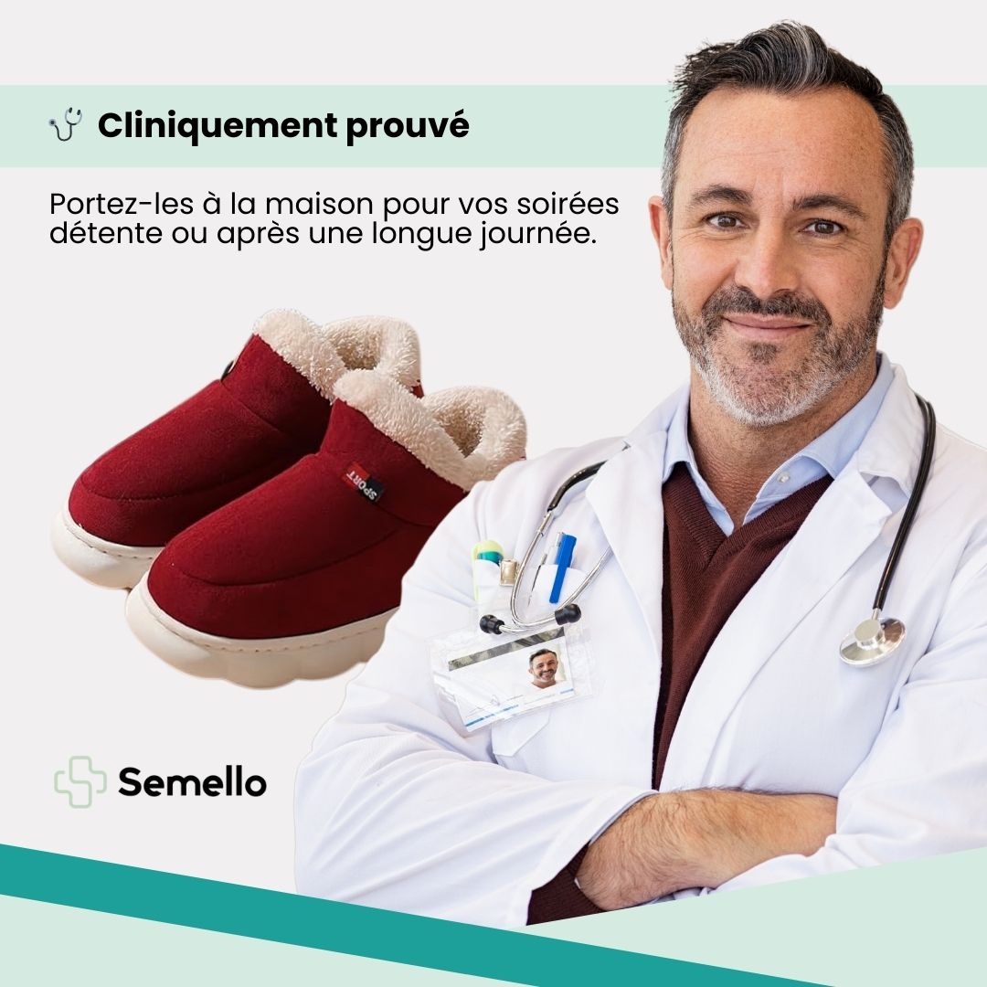 Pantoufles Orthopédiques Hiver | Chaudes, Moelleuses & Antidérapantes - Semello.fr