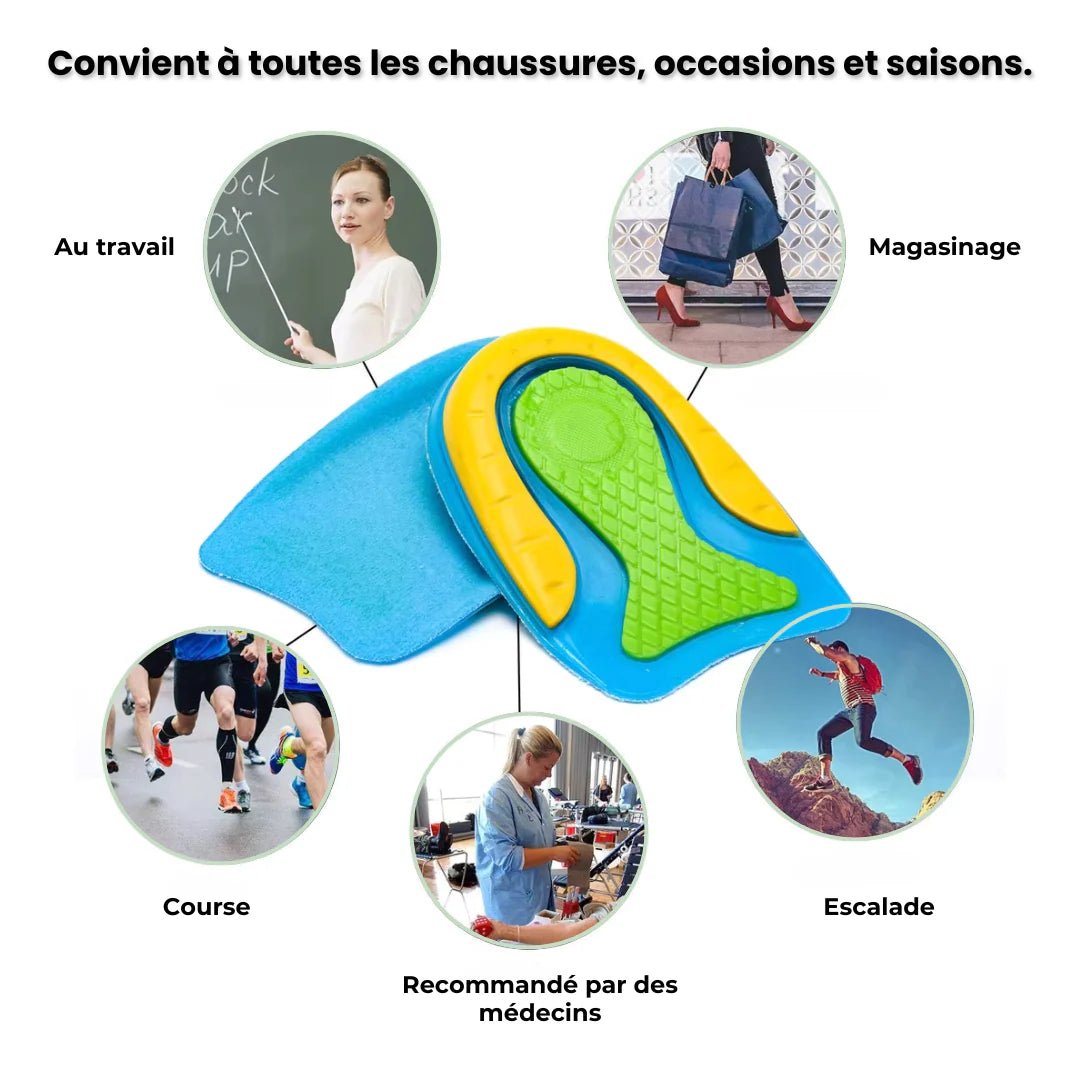 Talonnettes en Gel | Pour Fasciite et Douleurs au Talon - Semello.fr